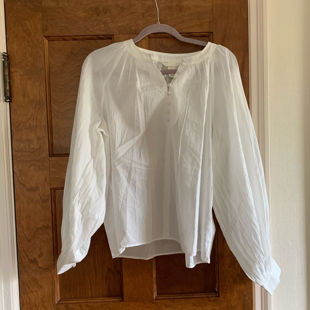 white super light weight blouse. NWT